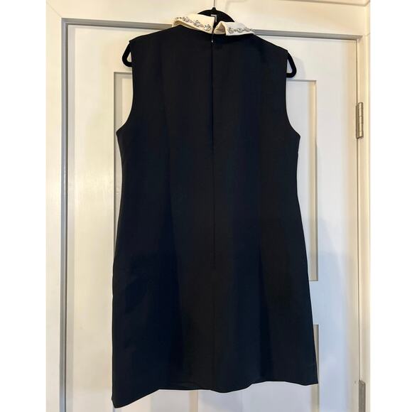 Elegant Black Sleeveless Dress with Embellished Collar - Picture 3 of 5